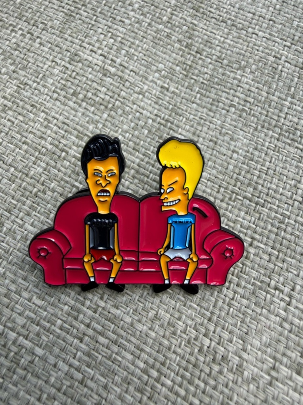 Animated TV Beavis and Butthead Show Couch Scene Enamel Pin Collectible